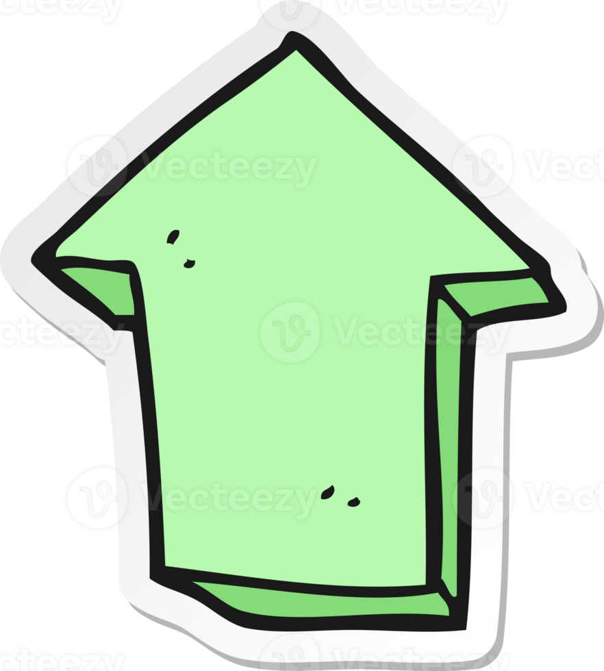sticker of a cartoon arrow pointing png