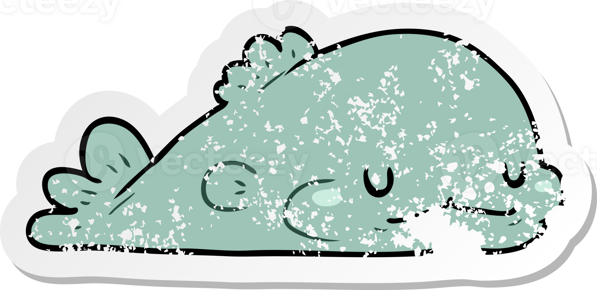 distressed sticker of a cartoon fish png