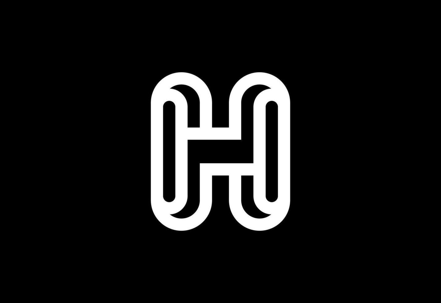 Modern line art letter H logo design illustration vector