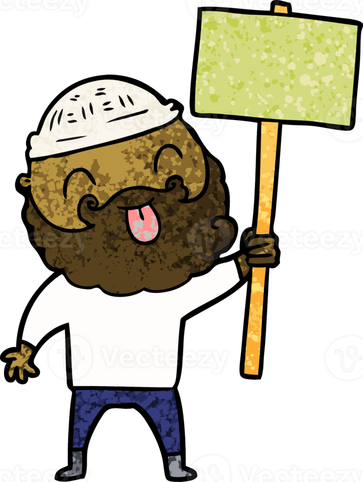 bearded protester cartoon png