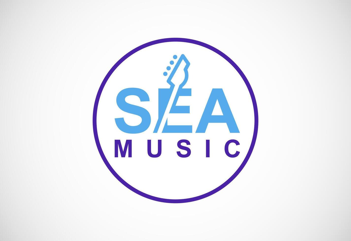 Sea music wave logo design template. Beach party logo vector