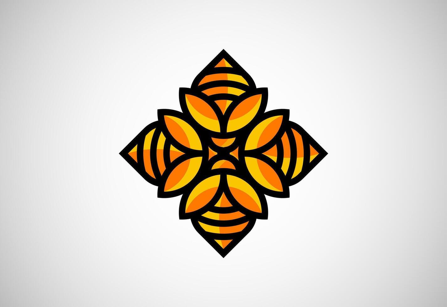 Flower Of Honey Bee Logo Design. Modern Design. Bee Logo. Illustration vector