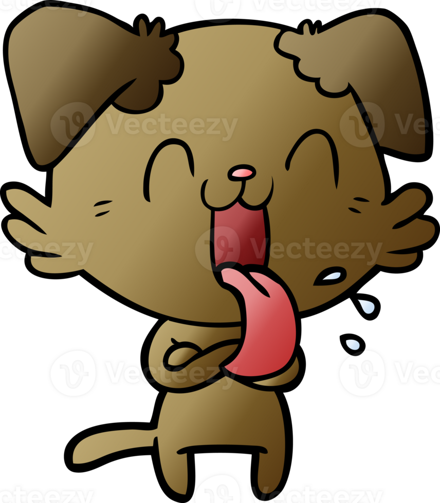 cartoon panting dog png