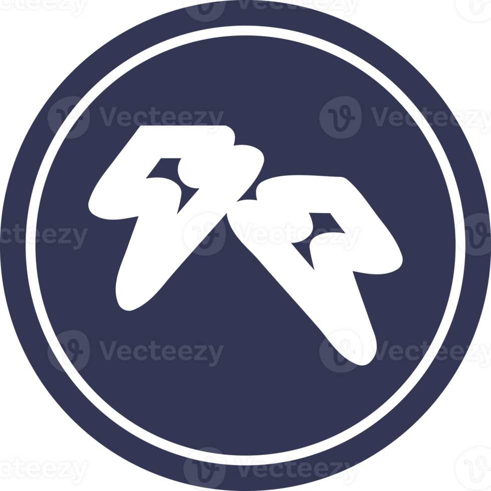 lightning bolts circular icon symbol png