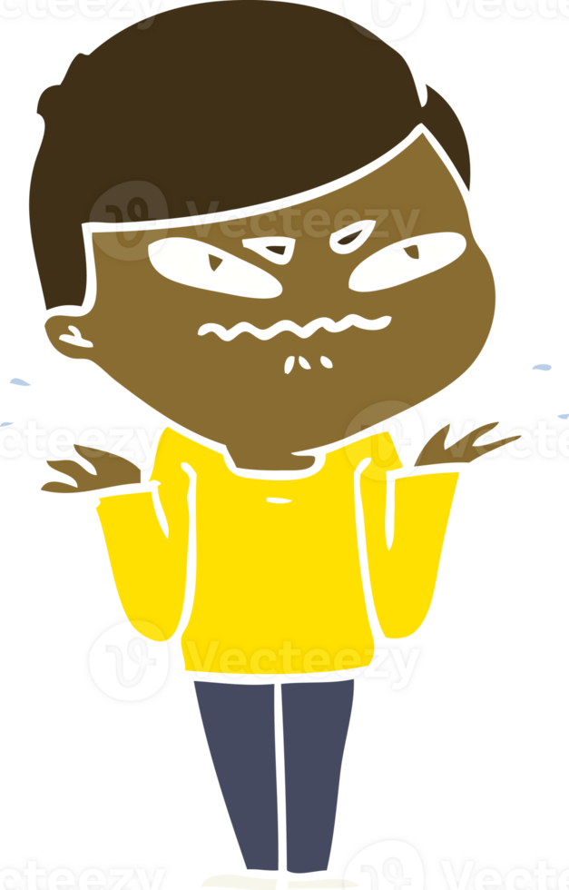 flat color style cartoon exasperated man png