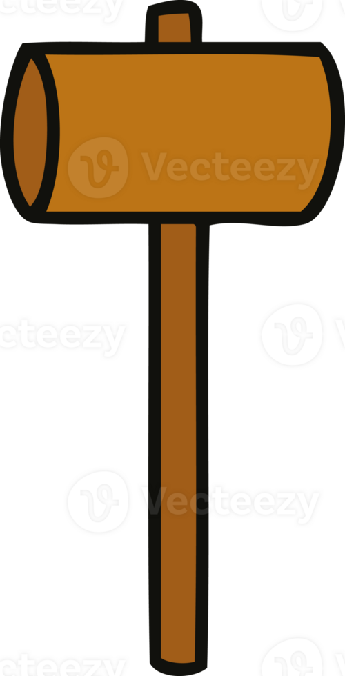 hand drawn cartoon doodle of a mallet png