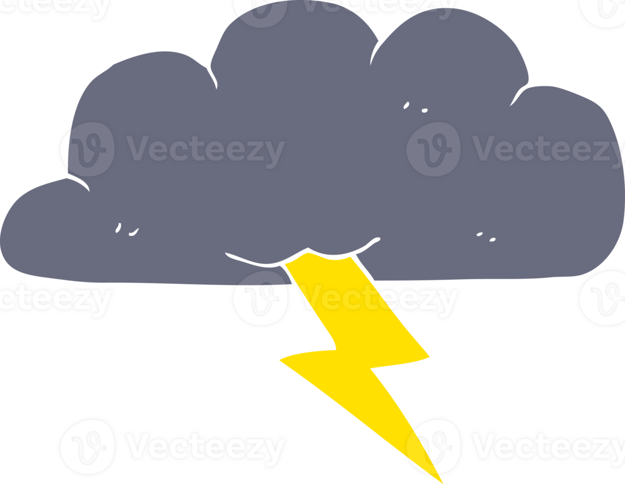 flat color illustration of thundercloud png