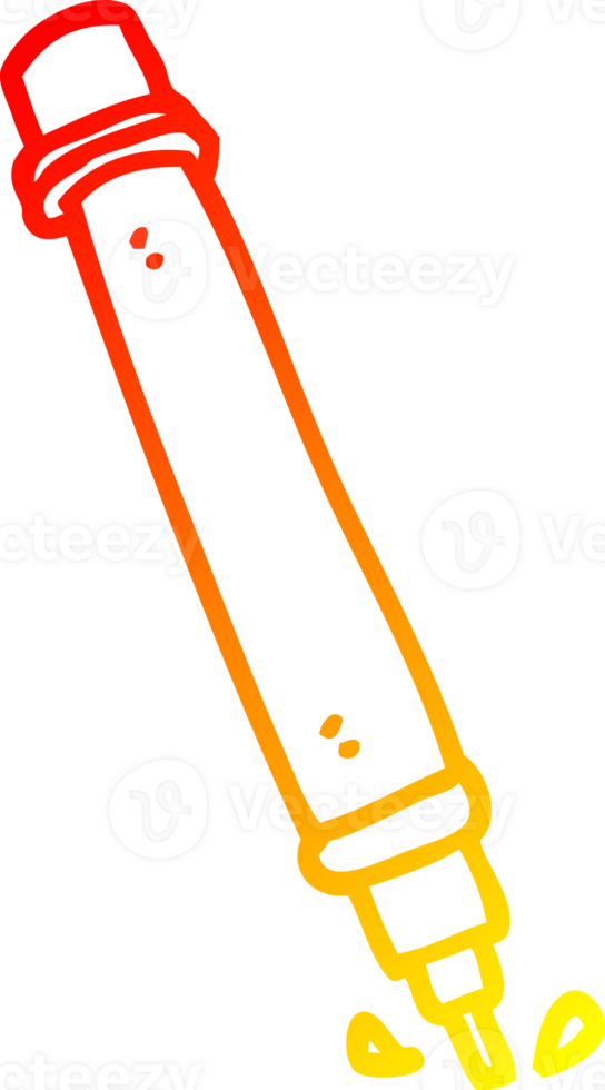 warm gradient line drawing of a cartoon marker pen png