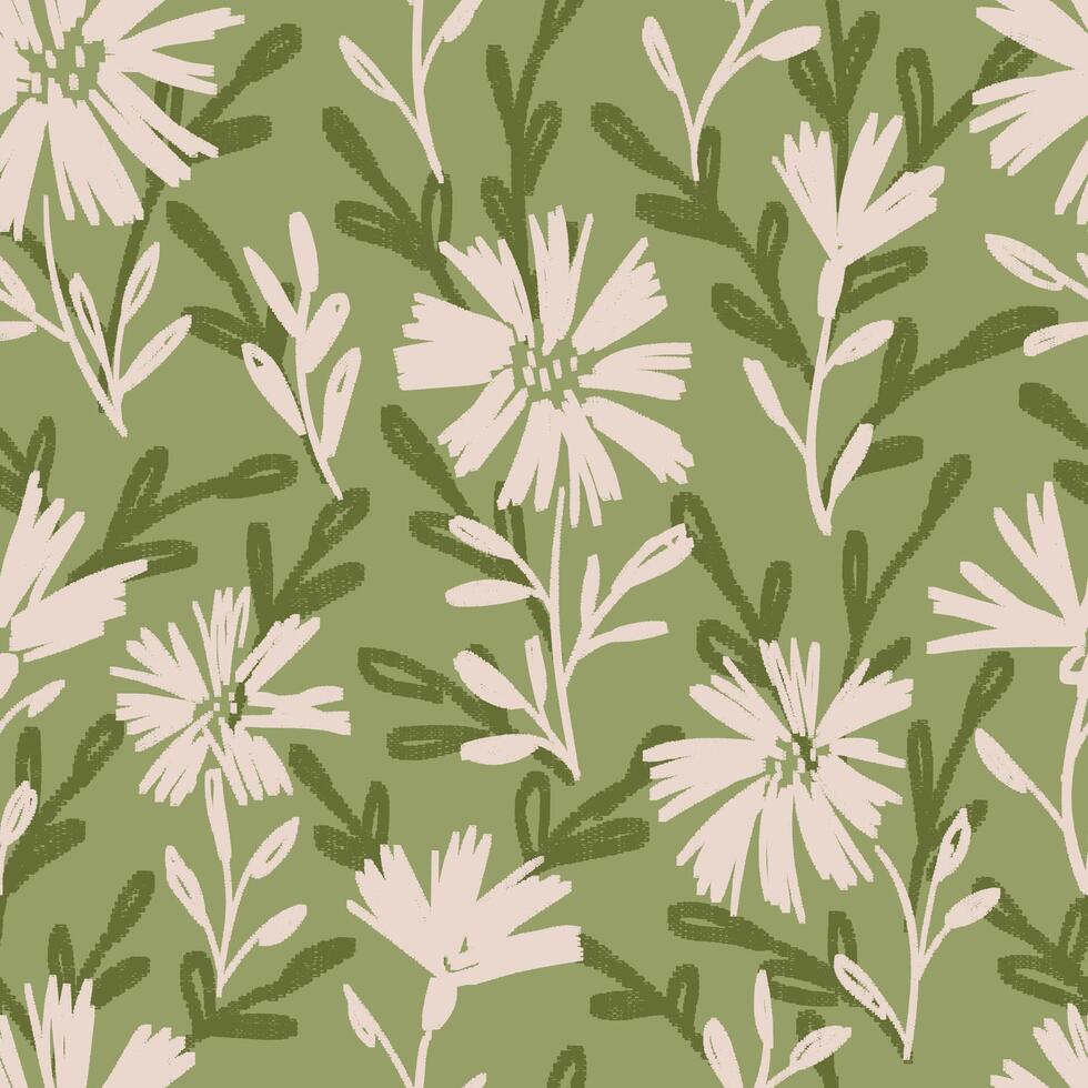 prado flores sin costura modelo. tinta dibujo floral diseño. moderno impresión para textil, tela, fondo de pantalla, envase, álbum de recortes y embalaje vector