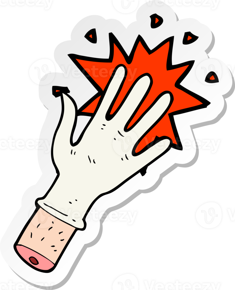 sticker of a cartoon rubber glove png