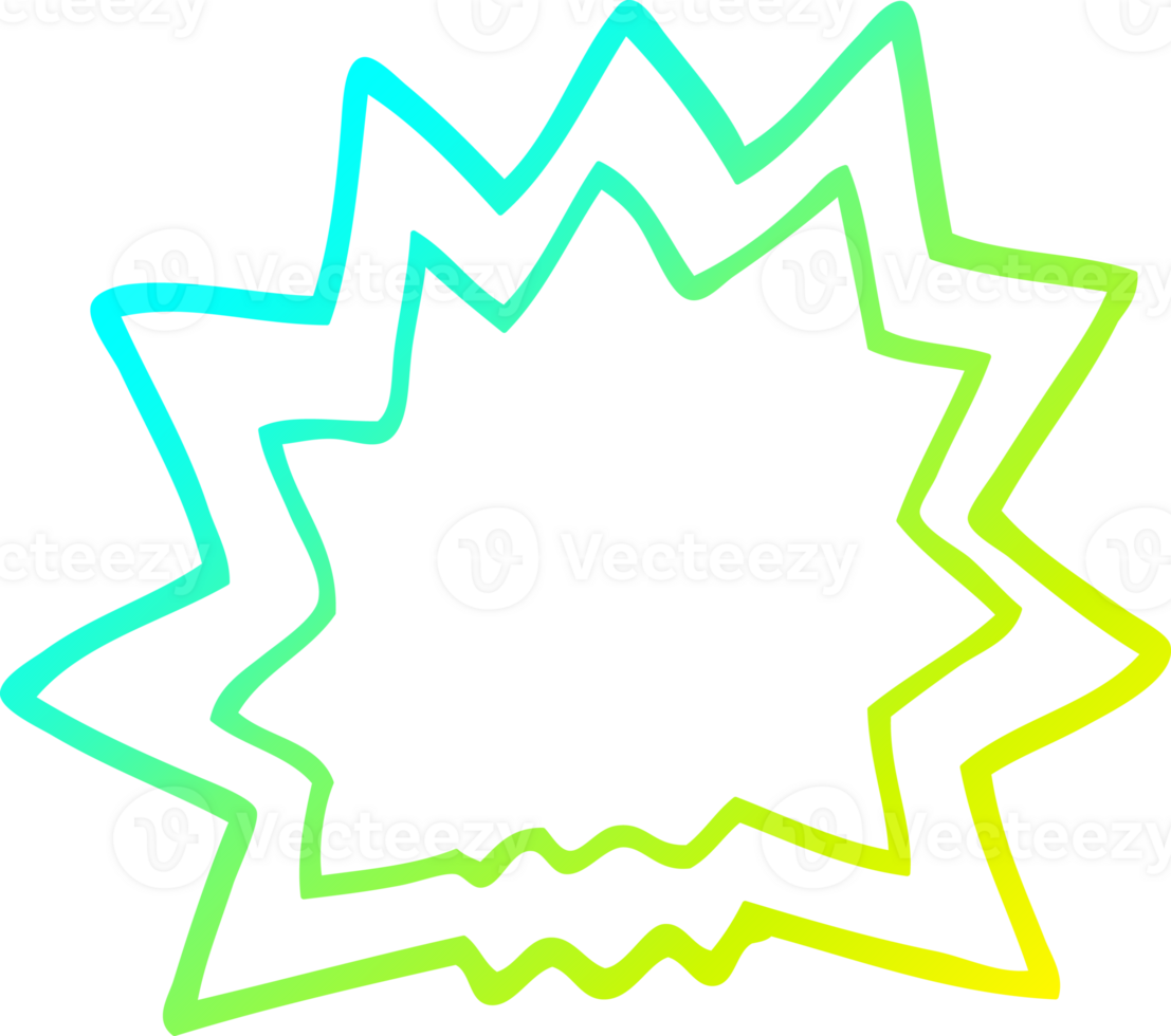 cold gradient line drawing of a cartoon of explosion png