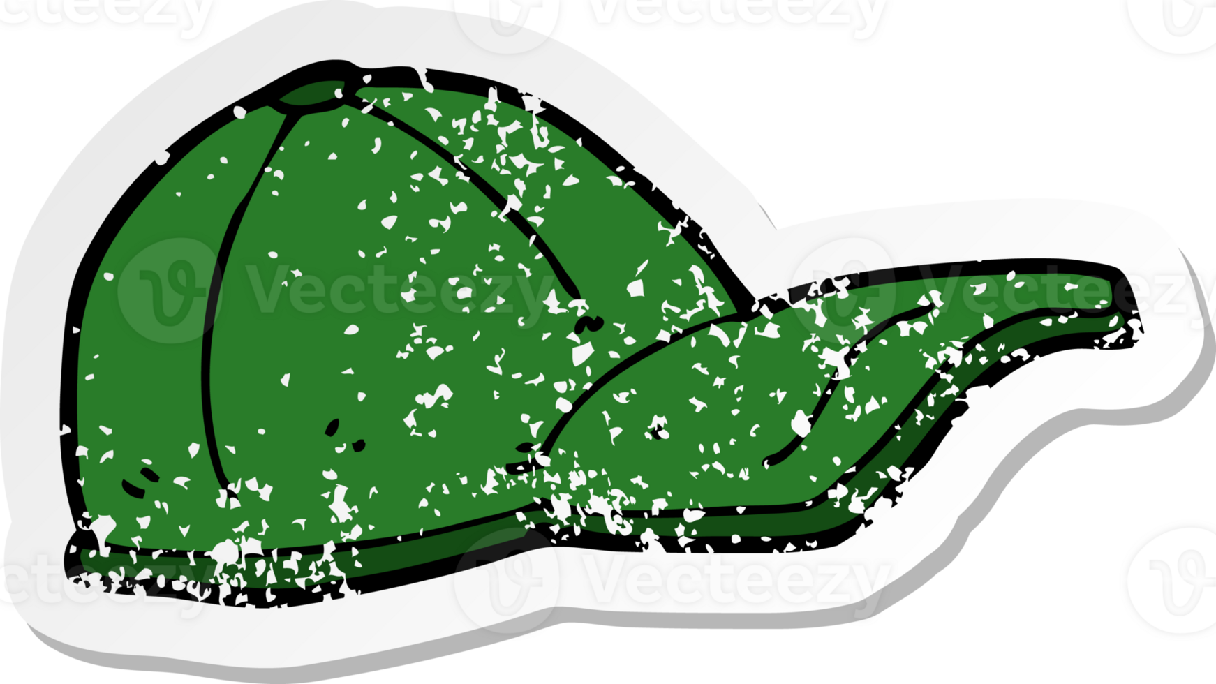 retro distressed sticker of a cartoon cap png