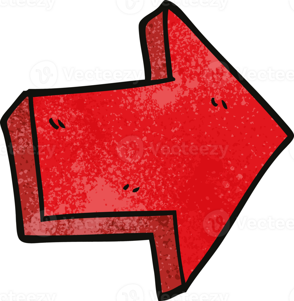 cartoon doodle red arrow png