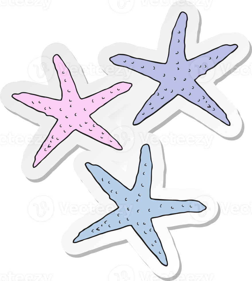 sticker of a cartoon starfish png