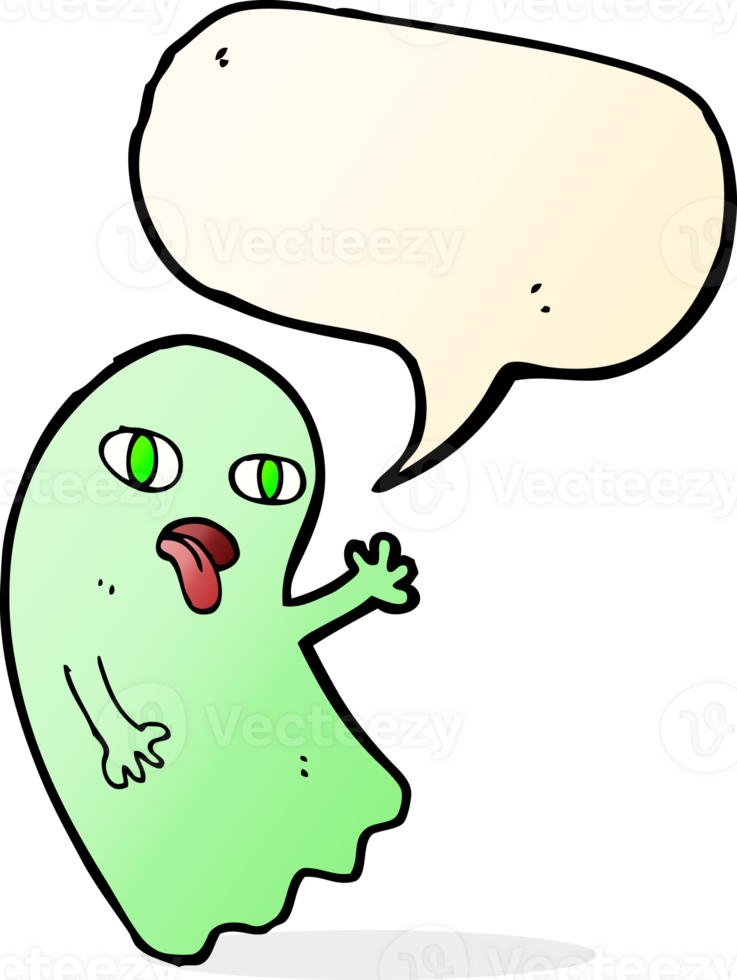 funny cartoon ghost with speech bubble png