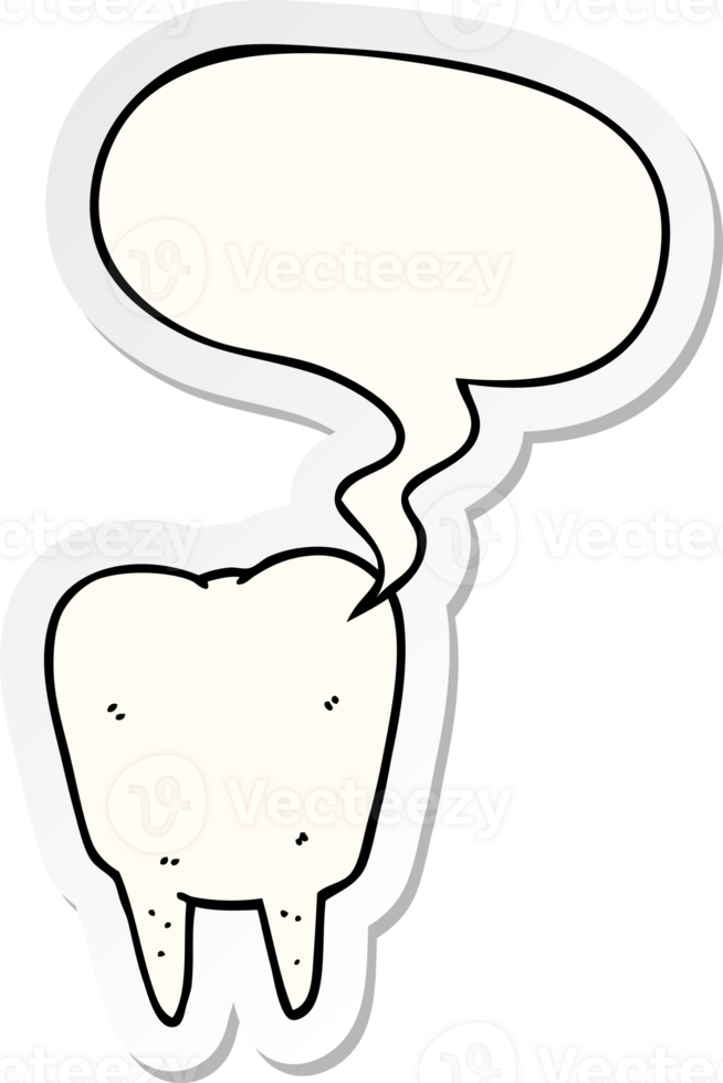 cartoon tooth with speech bubble sticker png