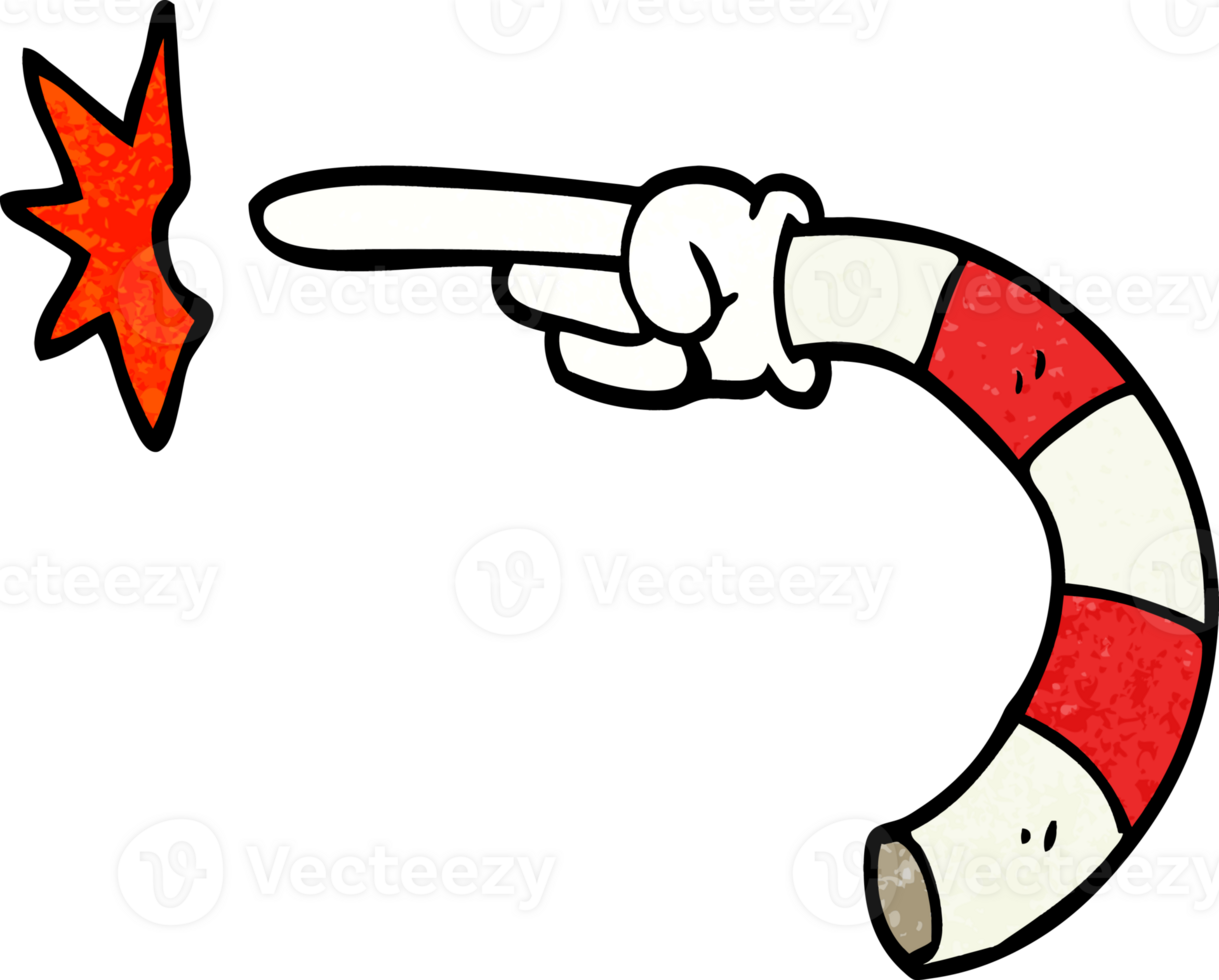 cartoon doodle pointing hand png