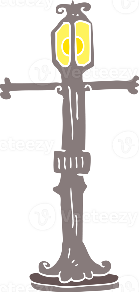 flat color illustration of street lamp png