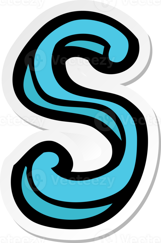 sticker of a cartoon letter S png