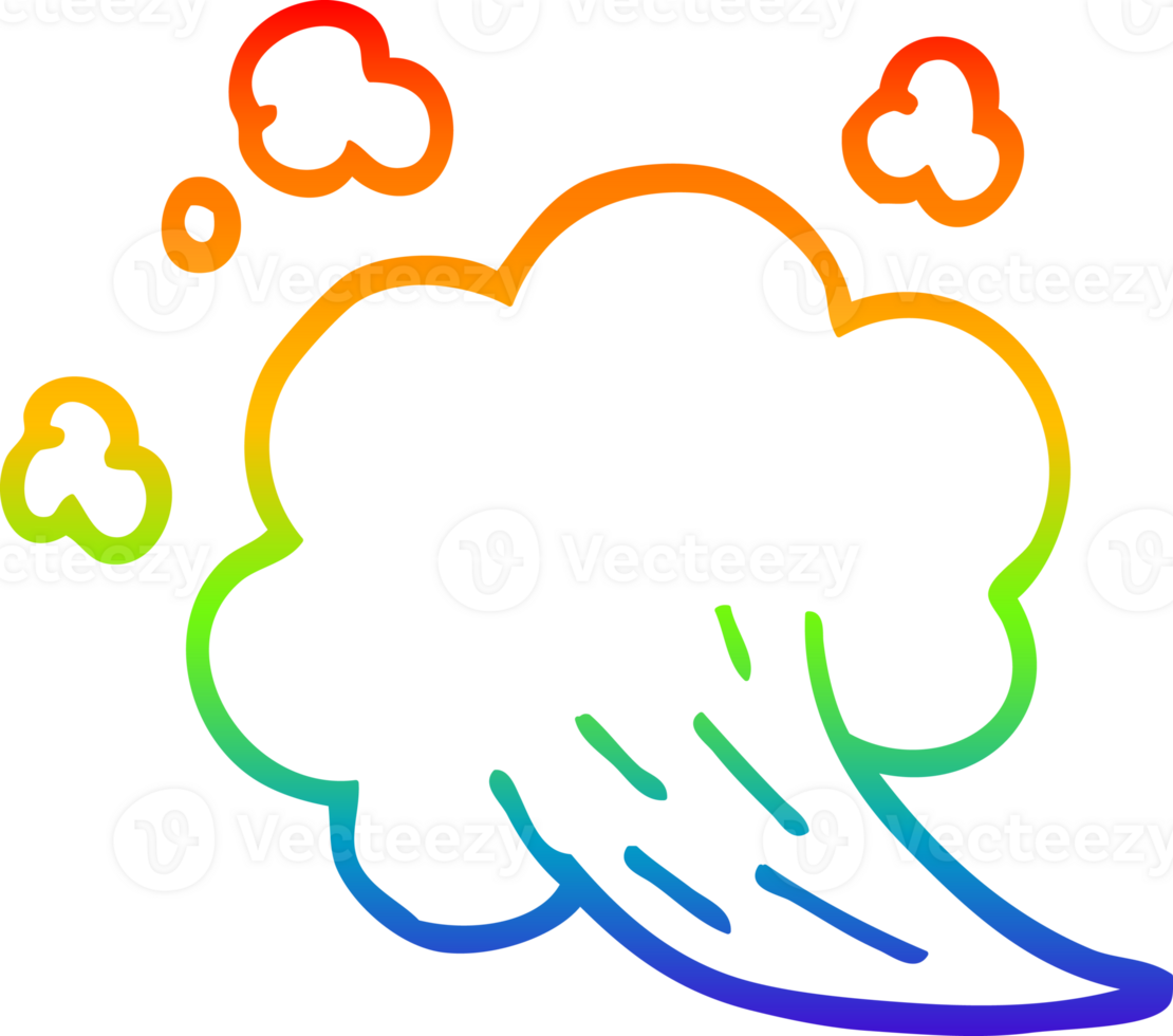 rainbow gradient line drawing of a cartoon expression bubble png