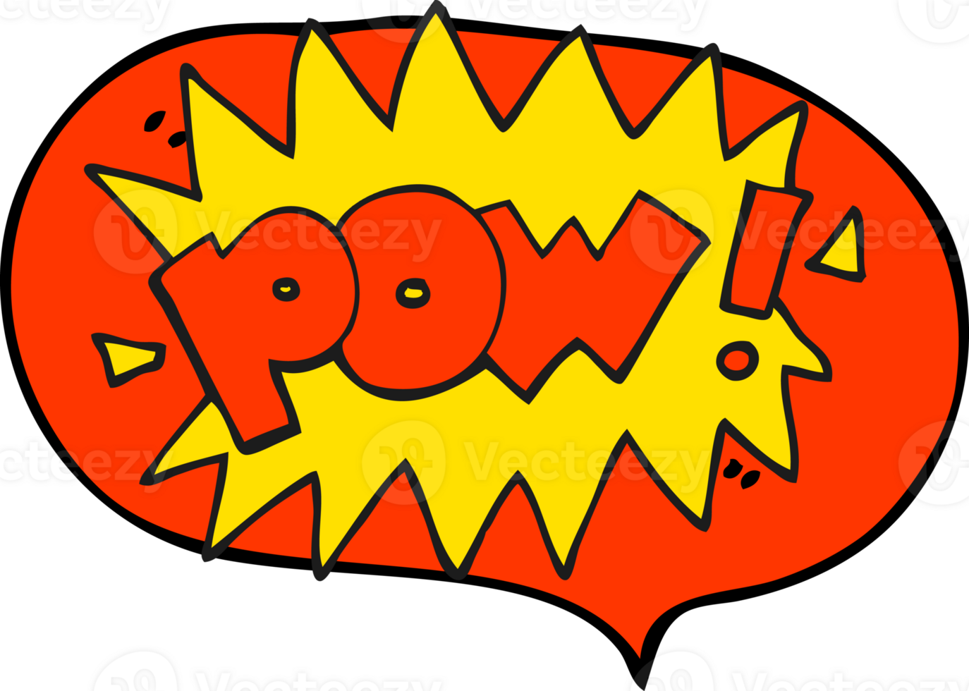 hand drawn speech bubble cartoon pow symbol png