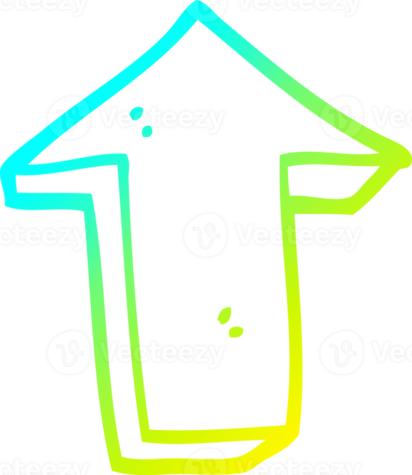 cold gradient line drawing of a cartoon arrow pointing direction png