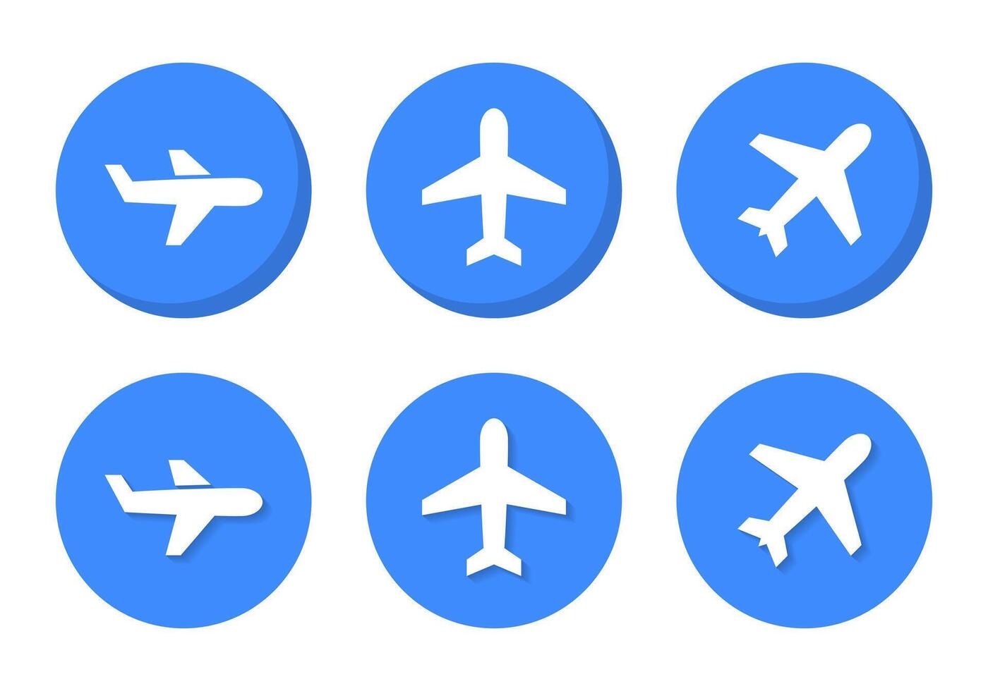 Plane, airplane icon with shadow. Flight concept vector