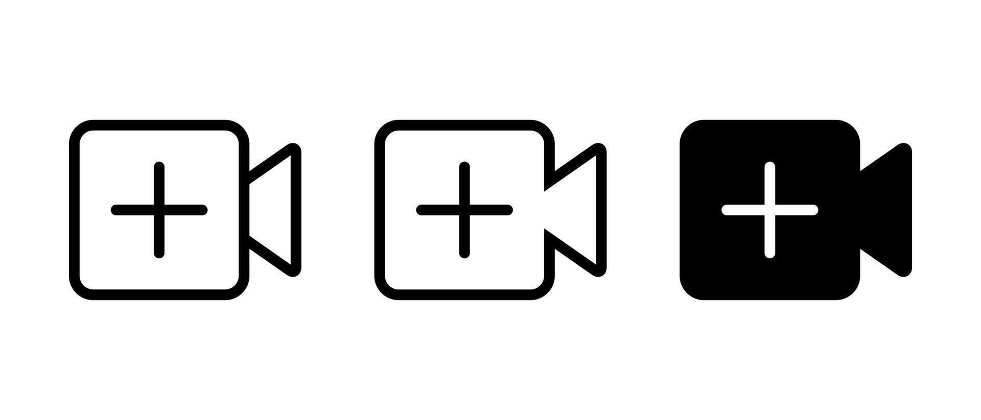 Add icon set. Social media elements. Camera and plus sign symbol vector