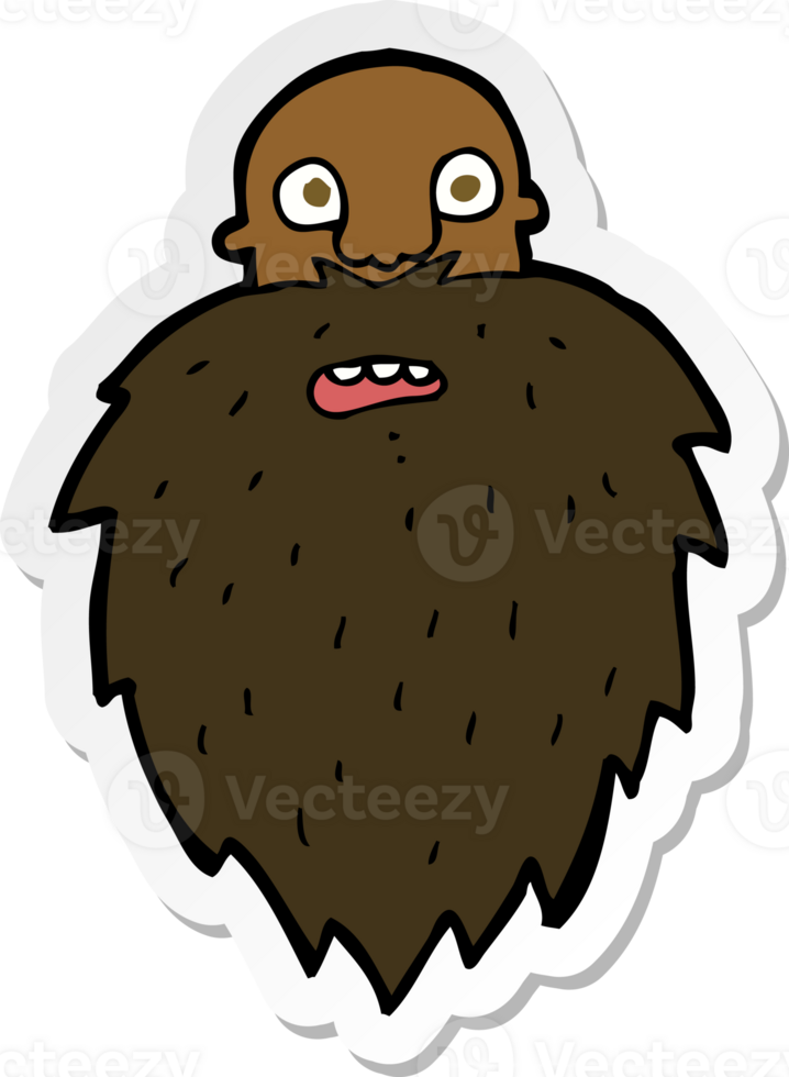 sticker of a cartoon bearded man png