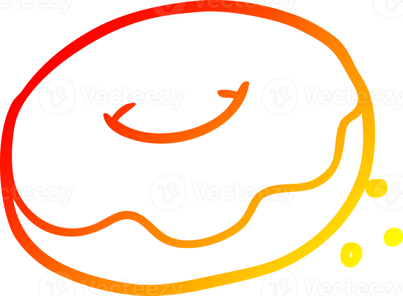calentar degradado línea dibujo de un rosquilla con asperja png
