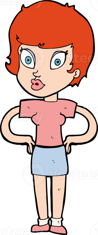cartoon woman with hands on hips png