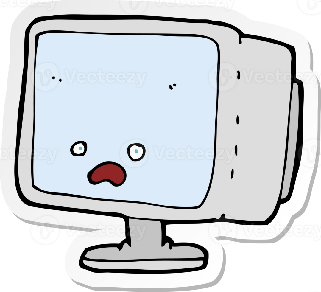 sticker of a cartoon computer screen png