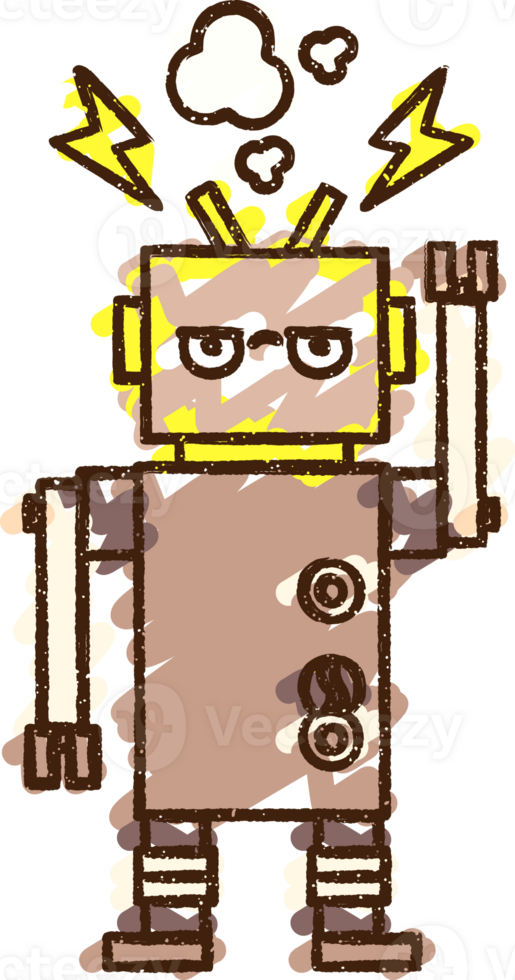 Robot Chalk Drawing png