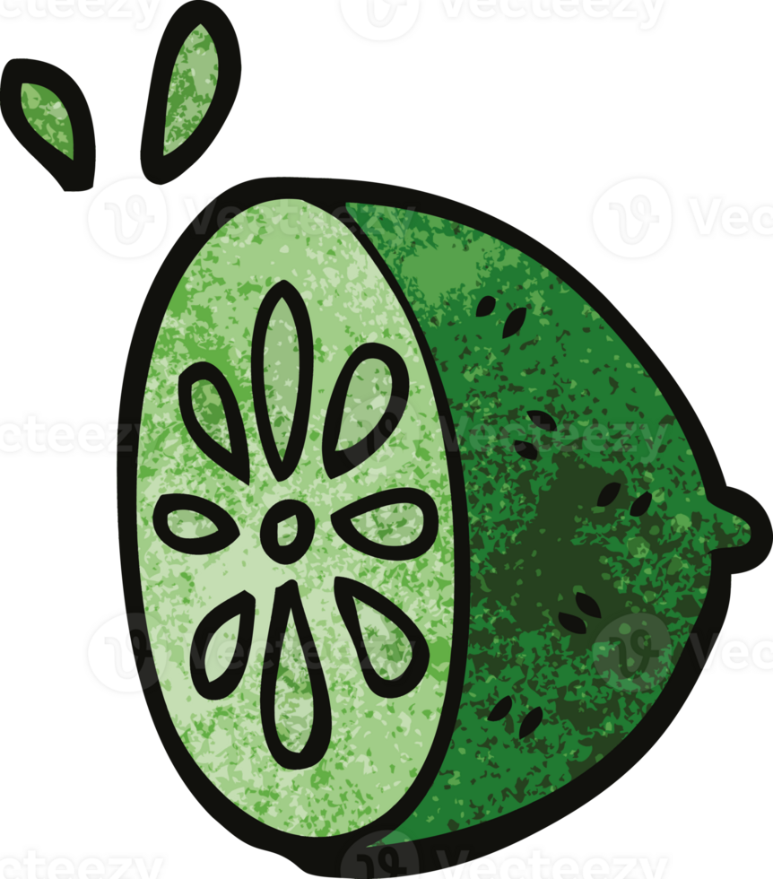 cartoon doodle lime fruit png