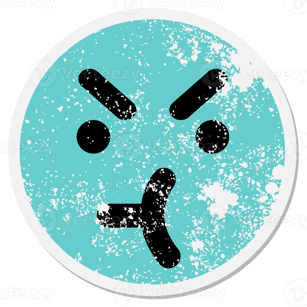simple annoyed face circle png