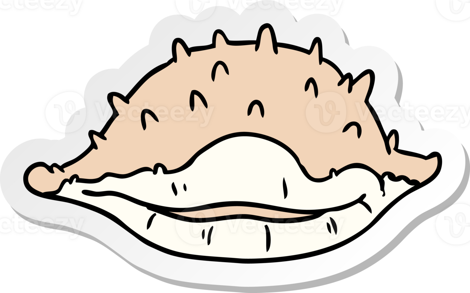 hand drawn sticker cartoon doodle of a sea shell png