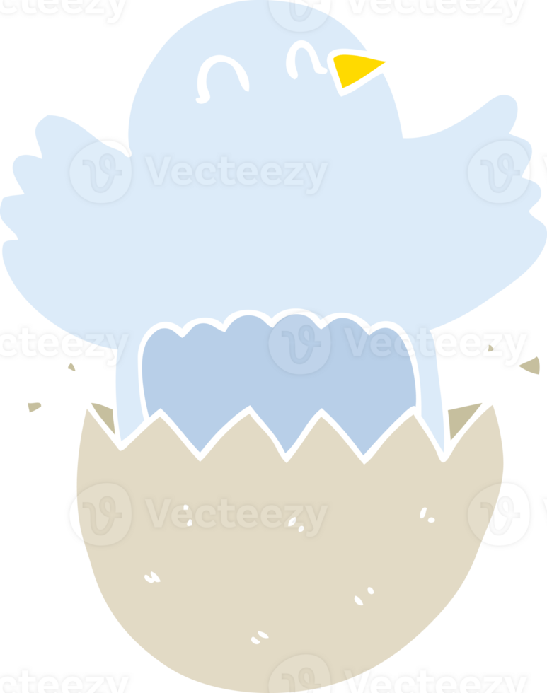 flat color style cartoon hatching chicken png