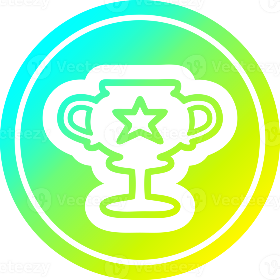 trophy cup circular icon with cool gradient finish png