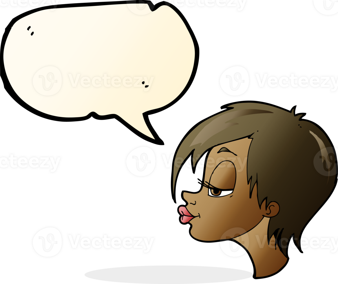 cartoon pretty woman with speech bubble png