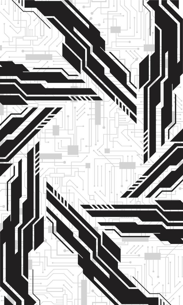 Cyberpunk futuristic technology monochrome abstract wallpaper vector