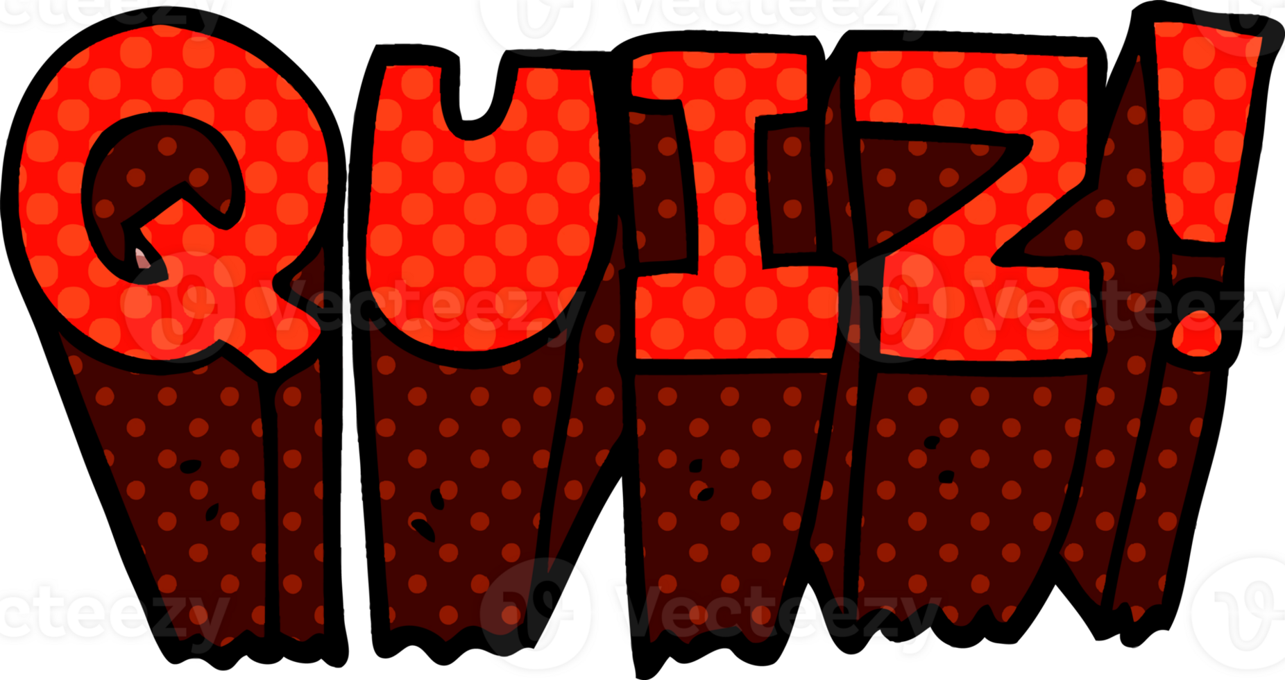cartoon doodle quiz sign png