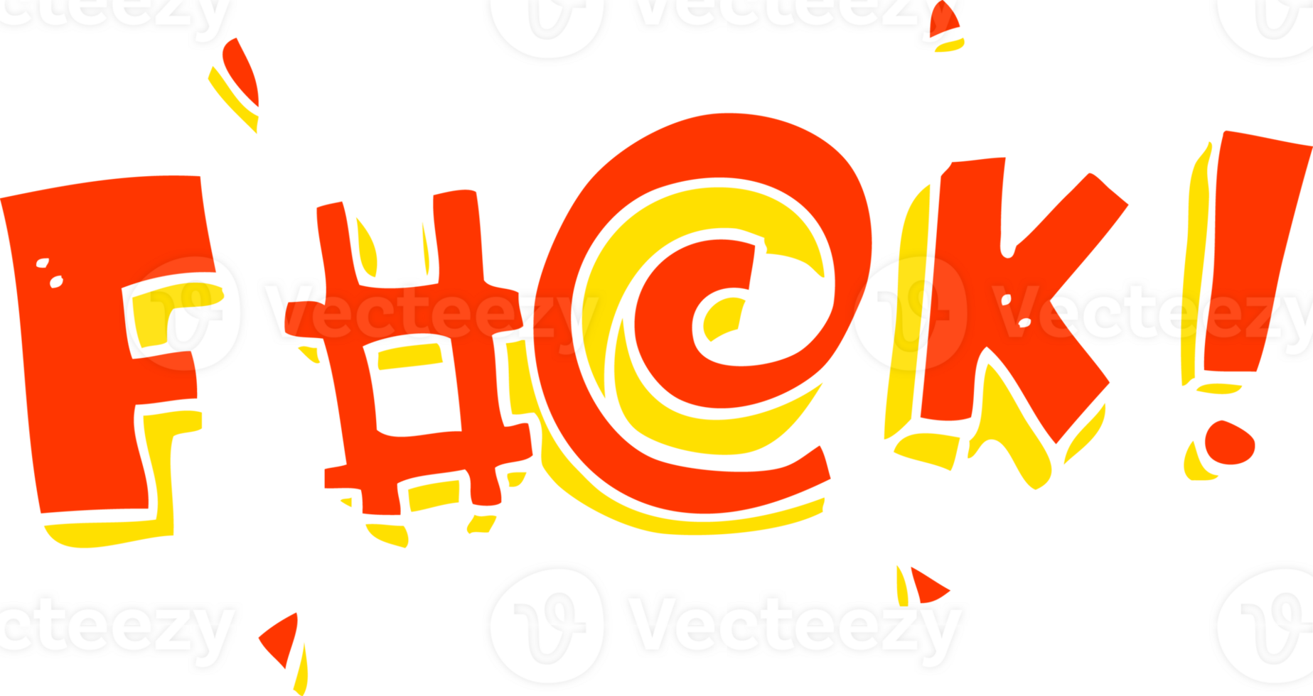 flat color illustration of swearword png