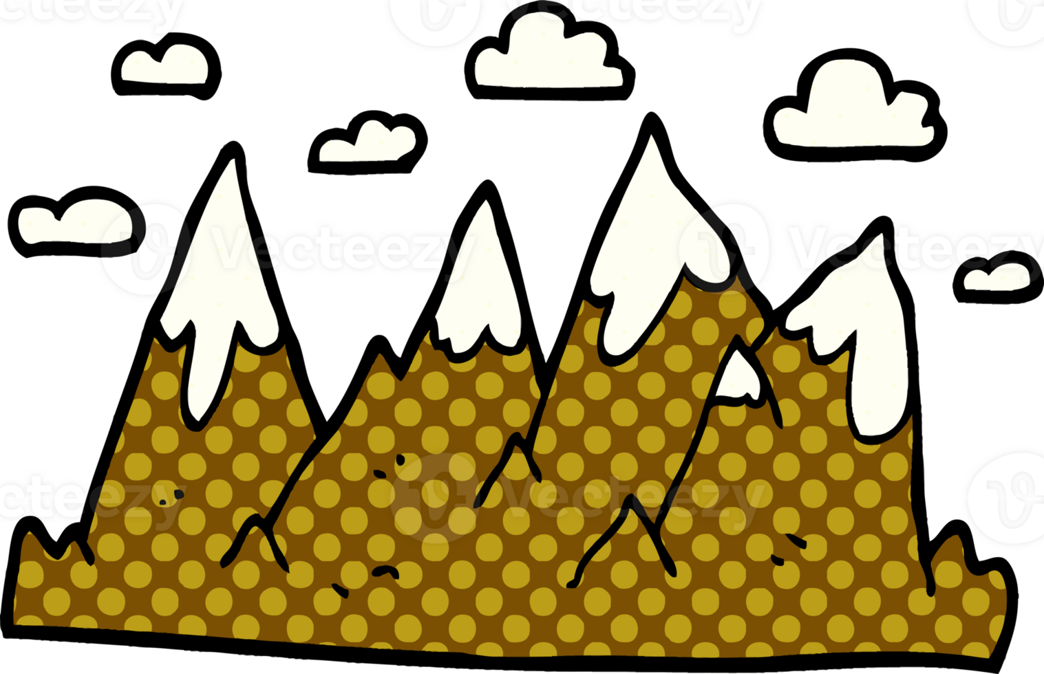 cartoon doodle mountain range png