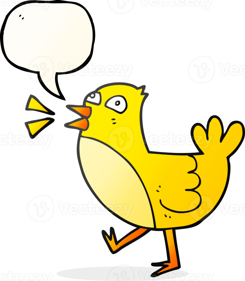 hand drawn speech bubble cartoon bird png