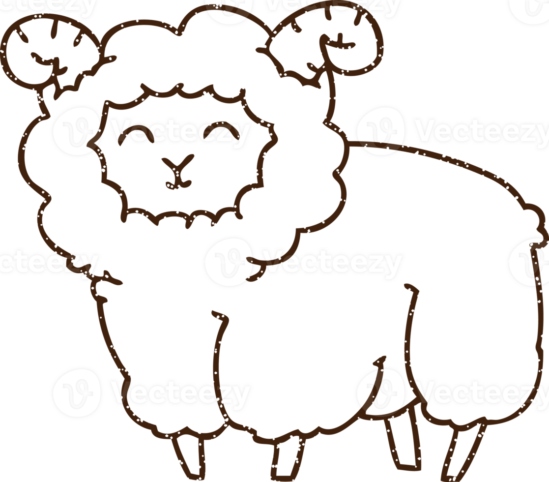 Sheep Charcoal Drawing png