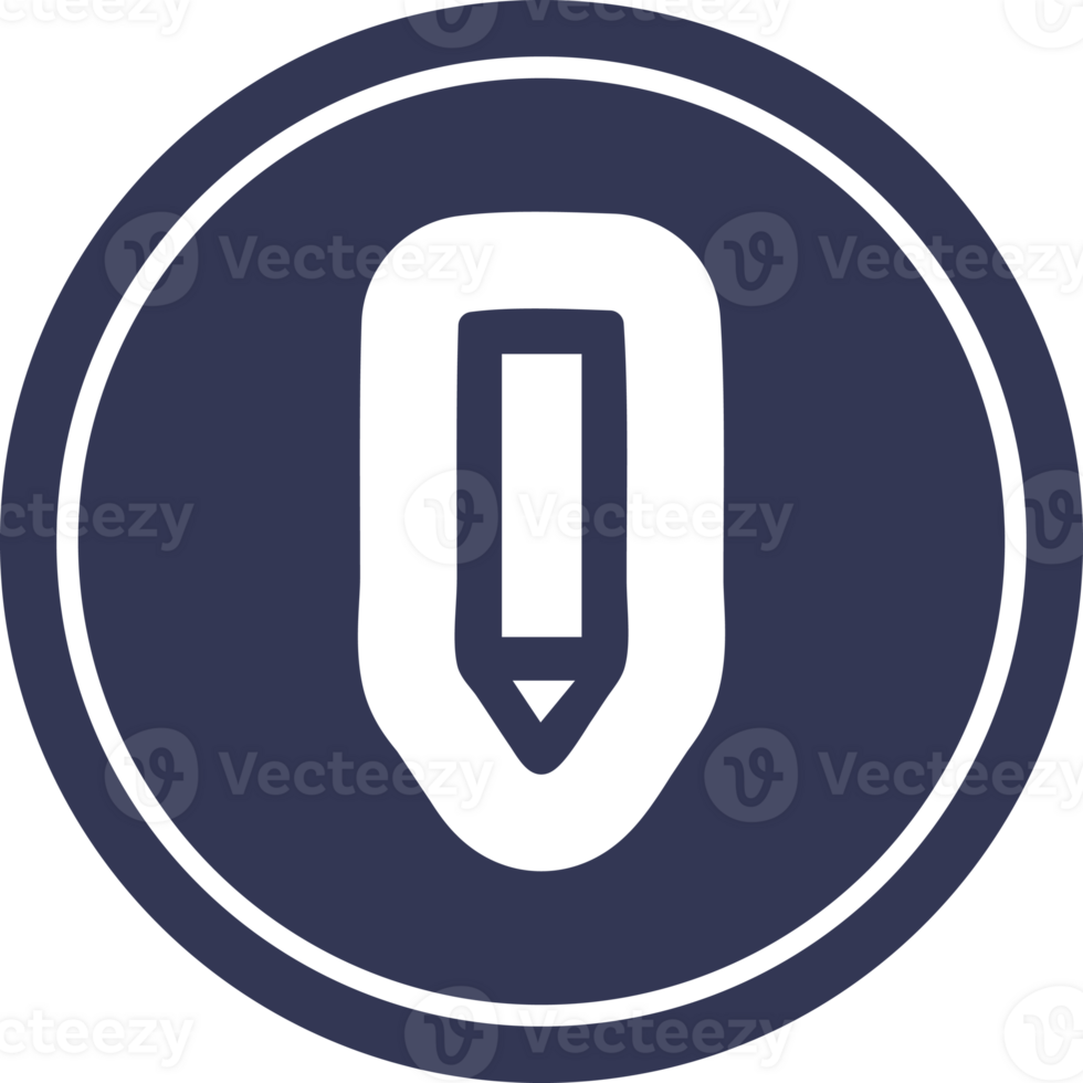 simple pencil circular icon symbol png