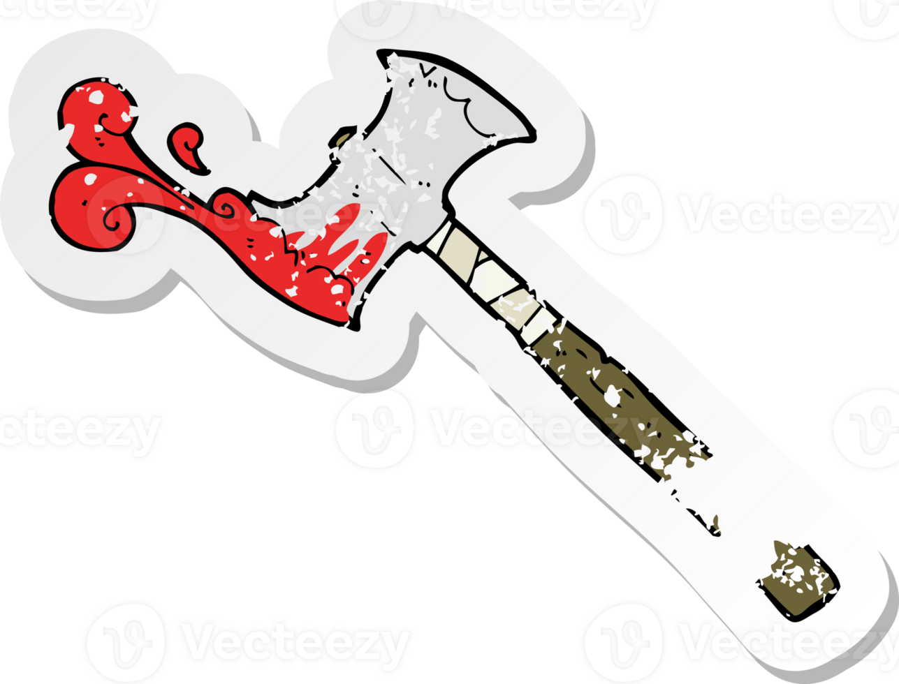 retro distressed sticker of a cartoon double sided axe png