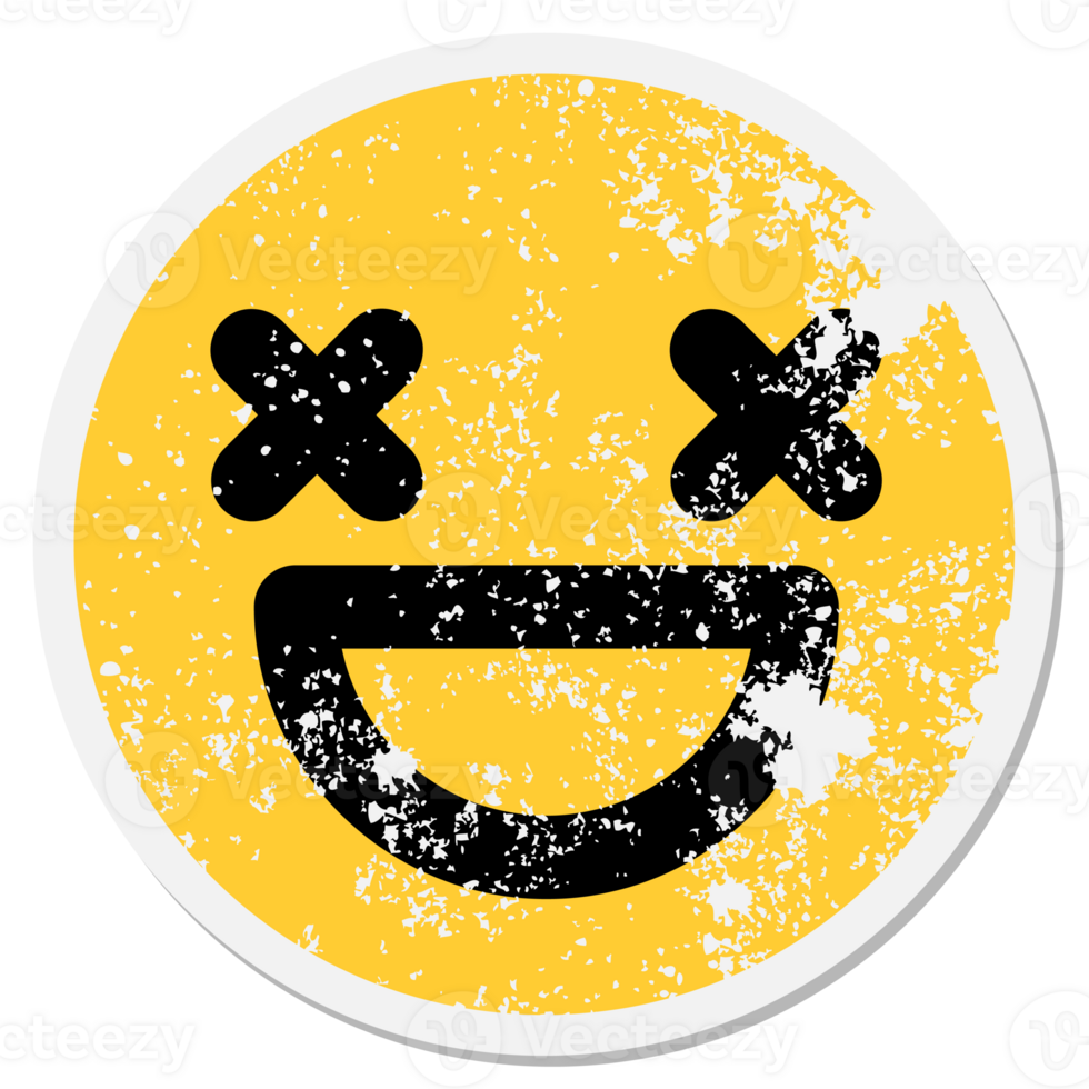 grinning dead face circular sticker png