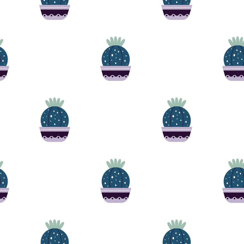 Cute cacti in boho style. Cactus seamless pattern. Trendy boho texture. Cacti fabric print design. Succulent textile. Flat design, cartoon style, white background vector