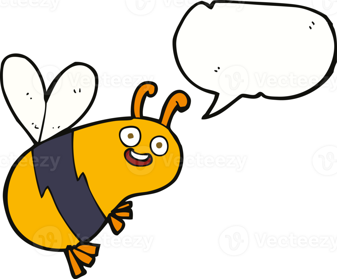 funny cartoon bee with speech bubble png